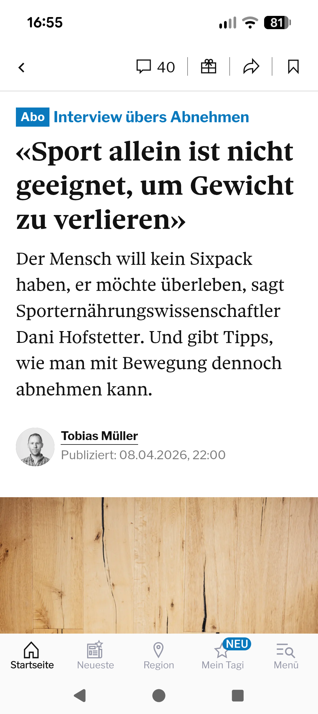 «Sport alo­ne is not sui­ta­ble for losing weight»